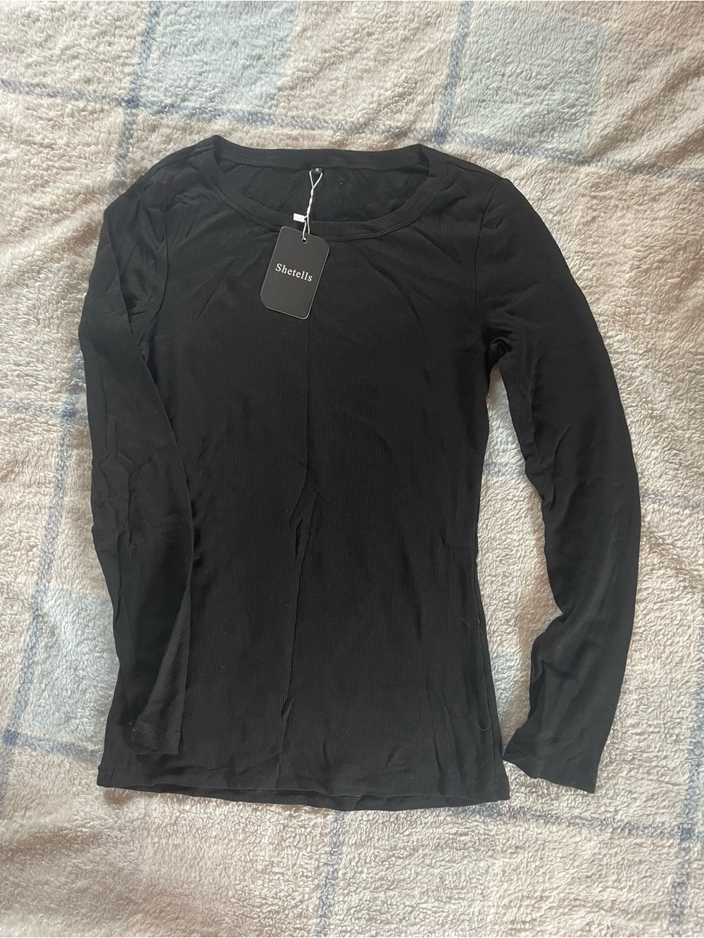 Women's Black Long Sleeve Crew Tee